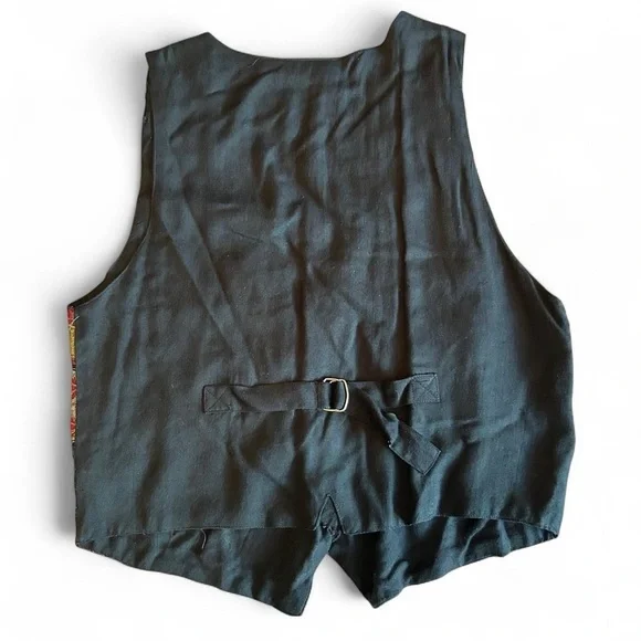 Vintage 80s Baroque Tapestry Vest - Boho Embroidered Gold Statement Piece (S) - Picture 4 of 8